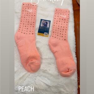 Nike Peach Embellished Crew Socks